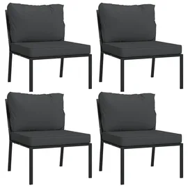vidaXL Garten-Lounge-Set 9-tlg. grau/schwarz