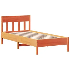 vidaXL Massivholzbett 100 x 200 cm Wachsbraun