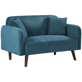 [en.casa] Sofa Midt 132x70x81 cm Cord Blau