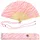 Fisura - Origineller Handfächer mit Eiscreme-Aufdruck. Moderner Fächer aus Holz. Fächer für Kinder. Rosa Fächer. Maße: 42,5 x 23 cm. Materialien: Holz und Textil.
