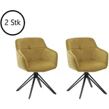 Stolkom EMMA Armlehnstuhl drehbar 180 ° Metall/Samtstoff