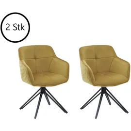 Stolkom EMMA Armlehnstuhl drehbar 180 ° Metall/Samtstoff