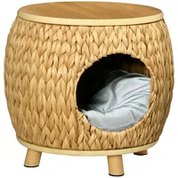 PawHut Katzen-Zubehör natur Edelstahl B/H/L: ca. 43x44x42 cm - Grau, Hellbraun, Natur