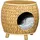 PawHut Katzen-Zubehör natur Edelstahl B/H/L: ca. 43x44x42 cm - Grau, Hellbraun, Natur