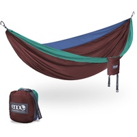 ENO ENO, Eagles Nest Outfitters DoubleNest leichte Camping-Hängematte für 1 bis 2 Personen, Seaglass/Merlot/Denim
