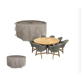 Raffles Covers Abdeckhaube für runder Tisch mit Gartenstühle 215 x 85 cm Braun