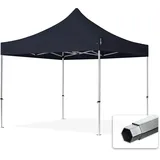 TOOLPORT 3x3m Aluminium Faltpavillon ohne Seitenteile ALU Pavillon Partyzelt schwer entflammbar schwarz