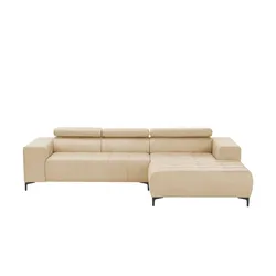 Twist Ecksofa aus Mikrofaser Caro ¦ beige ¦ Maße (cm): B: 289 H: 93 T: 175.0
