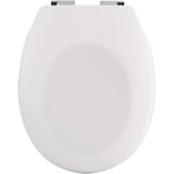 spirella Premium Toilettendeckel oval Klodeckel mit matten Finish und Softclose Absenkautomatik. Antibakterielle Klobrille aus Duroplast und rostfreiem Edelstahl - Weiß