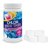 Chlortabs für Pool 200g - Langsamlöslich chlortabletten Pool - Desinfektion Chlorung Pool - Pool Chemie - Pflege für Schwimmbad - 1 kg