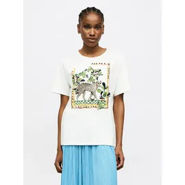 Marc Cain T-Shirt mit Leomotiv weiß 36