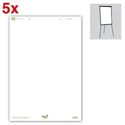 Ursus Flipchart-Papier Green blanko 68,0 x 99,0 cm, 20 Blatt, 5 Blöcke