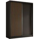 altdecor Kleiderschrank, Schwarz, Eiche Artisan, Holzwerkstoff, 160x216x61 cm, Schlafzimmer, Kleiderschränke