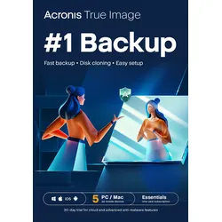 Acronis True Image Essentials 2024 | 5 Geräte | 1 Jahr | Aktuelle Versionen