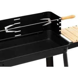 SPRINGOS Holzkohlegrill Grillwagen Schwarz/Braun
