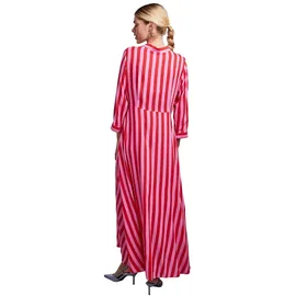 Yas Hemdblusenkleid Blusenkleider Streifen Cyclamen/Bittersweet XL