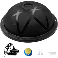 Vevor Halb-Gymnastikball-Trainer, 23 Zoll Balance Ball Trainer, 660 lbs Tragkraft Stabilitätsball, Yoga-Ball mit Widerstandsbändern und Pumpe, Kraft-Fitnessball für das Heim-Fitnessstudio, Ganzkörpertraining, Schwarz