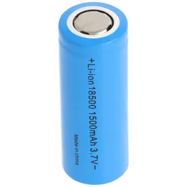 AccuCell 18500 Li-Ion Akku mit 3,6-3,7 Volt, 18500-A1, 1500mAh, flacher Pluspol, 48,9 x 18,3mm