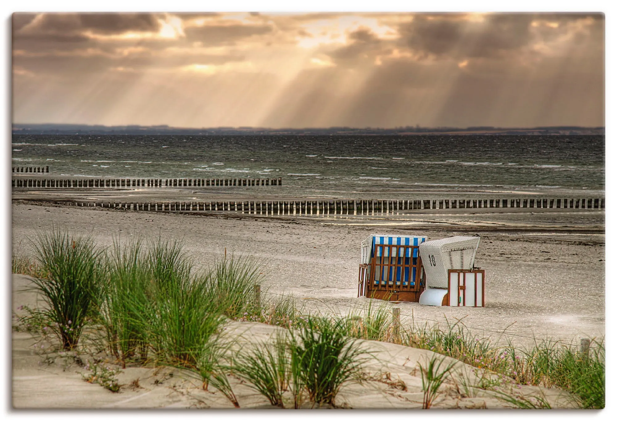 Artland Wandbild »Schwarzer Busch Strand auf Insel Poel«, Strand, (1 St.), als Alubild, Outdoorbild, Leinwandbild, Wandaufkleber, versch. Größen Artland naturfarben