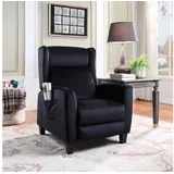 Atlantic Home Collection TV-Sessel »Timo«, klassischer Ohrensessel mit Relaxfunktion und praktischer Seitentasche, schwarz