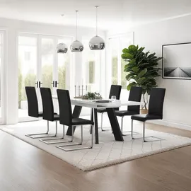 Tectake tectake® Schwingstühle Kunstleder 2er Setschwarz