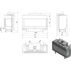 Kratki Leo 100 Gaskamin 9,5 kW schwarz