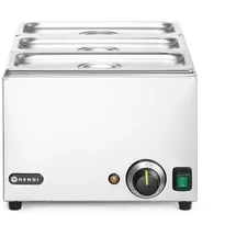 HENDI Set: Bain-Marie Ranger + 3x GN 1/3 Behälter mit Deckel, GN 1/1, 230V/1000W, 590x332x(H)242mm,