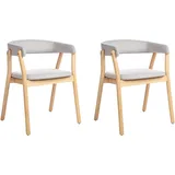 Beliani Esszimmerstuhl 2er Set MYLO Holz Hellgrau