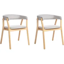 Beliani Esszimmerstuhl 2er Set MYLO Holz Hellgrau