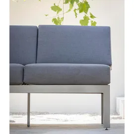 Dehner Chicago Loungebank 3-Sitzer grau/silber