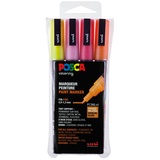 uni-ball POSCA PC-3ML Acrylmarker Glitterfarben warm/hell sortiert, 4er-Set (186505)