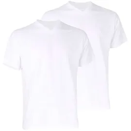 Götzburg Wäsche Götzburg T-Shirt mit V-Ausschnitt im 2er-Pack Modell 'PURE COTTON', weiss XXL