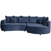 Carryhome Ecksofa, Dunkelblau, Textil, 3-Sitzer, Füllung: Schaumstoff, Ottomane rechts, L-Form, 307x194 cm, Stoffauswahl, seitenverkehrt erhältlich, Schlafen auf Sitzhöhe, Wohnzimmer, Sofas & Couches, Wohnlandschaften, Ecksofas