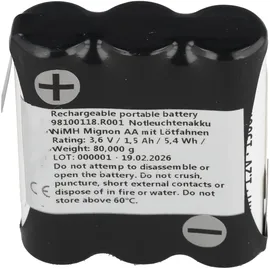 AccuCell Notleuchtenakku NiMH 3,6V 1500 mAh 4 St.