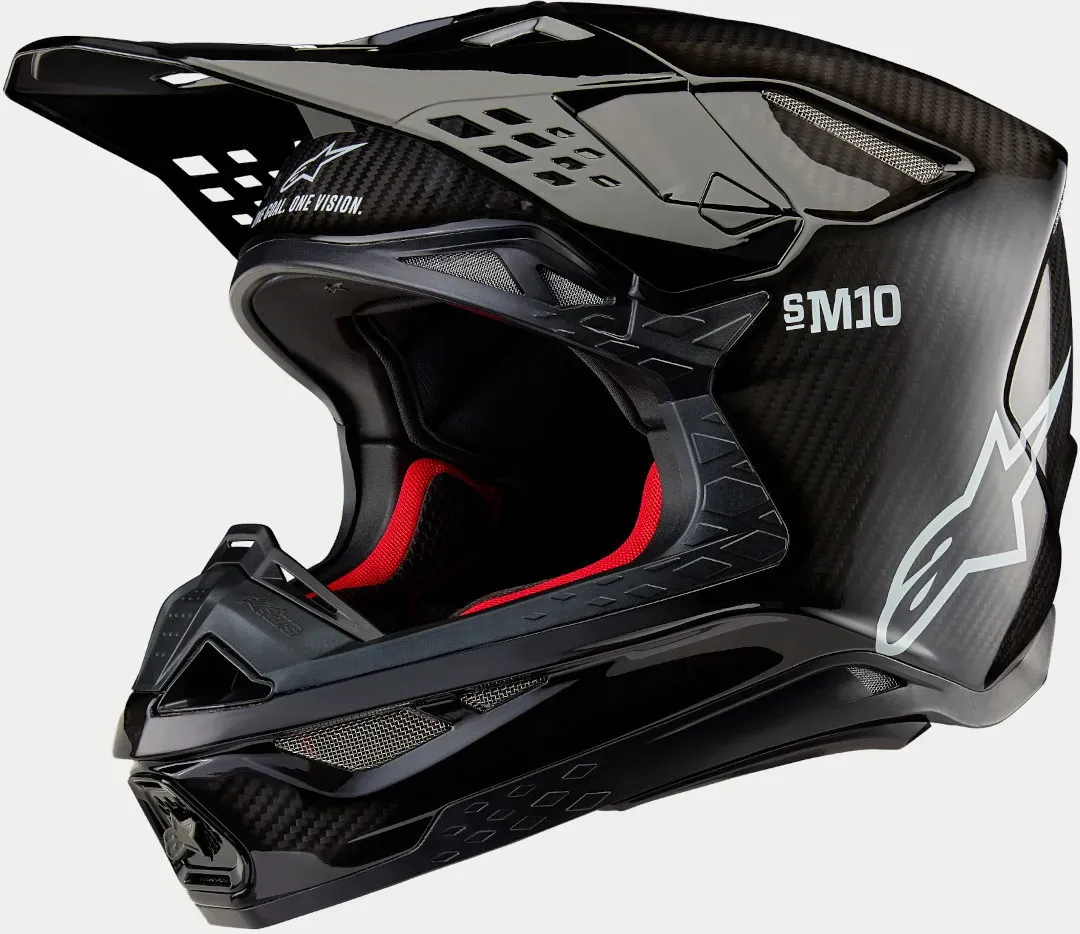 Alpinestars Supertech S-M10 Solid 2024 Motocross Helm, schwarz, Größe XL für Männer
