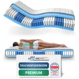 AM Qualitätsmatratzen Premium 7-Zonen Taschenfederkernmatratze 160 x 200 cm H5
