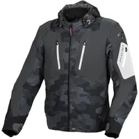 Macna Angle Camo wasserdichte Motorrad Textiljacke, schwarz-grau, Größe XL