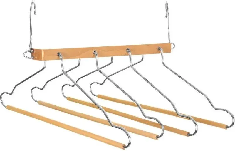 Holz-Kleiderbügel für 4 Hemden oder Hosen