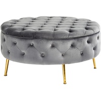 Xora Hocker, Grau, Gold, rund, 90x44x90 cm, Stauraum, Wohnzimmer, Hocker, Sitzhocker