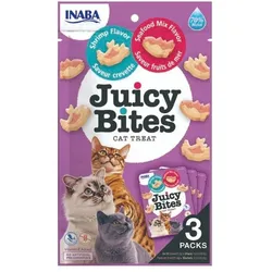 INABA Juicy Bites Knabbertaschen mit saftigem Kern in lustigen Formen Garnelen und Meeresfrüchte 33,9 g (3x11,3 g)