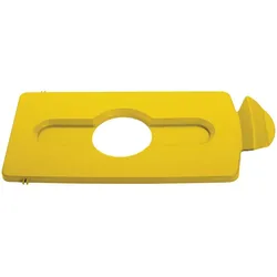Flaschendeckeleinsatz mit Loch für Flaschen/Dosen für Rubbermaid Slim Jim Recycling-Station | HxBxT 1,3x20,3x42cm | Polypropylen | Gelb von PROREGAL