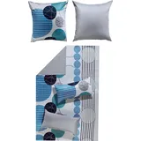 Erwin Müller Wendebettwäsche Mako-Satin blau-grau Größe 1x 135x200 cm + 1x 80x80 cm