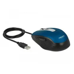 Delock Optische 5-Tasten Maus USB Typ-A blau Maus bunt