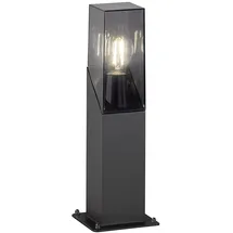 WOFI Pollerleuchte E27 Wegeleuchten Außen schwarz Aussenleuchten Garten Sockelleuchte, Metall Kunststoff, 1x E27, LxBxH 8,5x8,5x40 cm, 12222