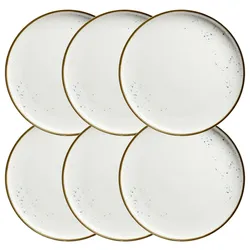 MÄSER Teller flach 27 cm Weiss mit blauen Punkten 6er Set, PINTAR Blaue Punkte, 594061