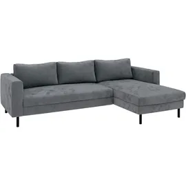 TRENDMANUFAKTUR Ecksofa Amazing II Cord 2-Sitzer Grau
