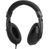 DELTACO Kopfhörer, kabelgebunden, geschlossen, Ohrumschlag oder breite Kopfhörer, verstellbarer Kopfbügel, Lautstärkeregler, Kabel 2,5 m, Klinkenstecker 3,5 mm, Schwarz