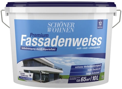 SCHÖNER WOHNEN FARBE Fassadenfarben »Premium Fassadenweiss«, , weiß, matt, 10 l