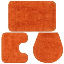 vidaXL Badematten-Set 3-tlg. Stoff Orange