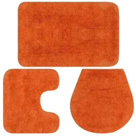 vidaXL Badematten-Set 3-tlg. Stoff Orange